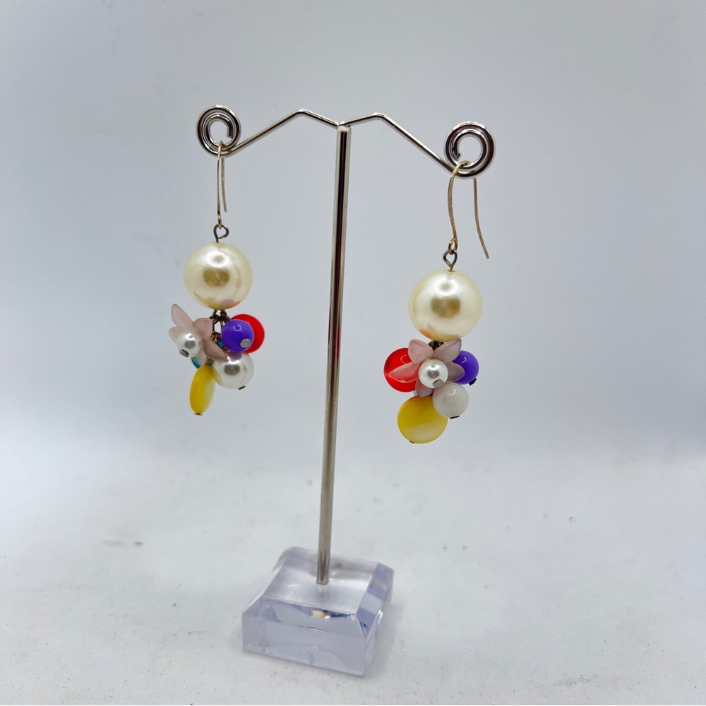 Vintage Eye Candy Earrings Colorful Beaded Drop Earrings
